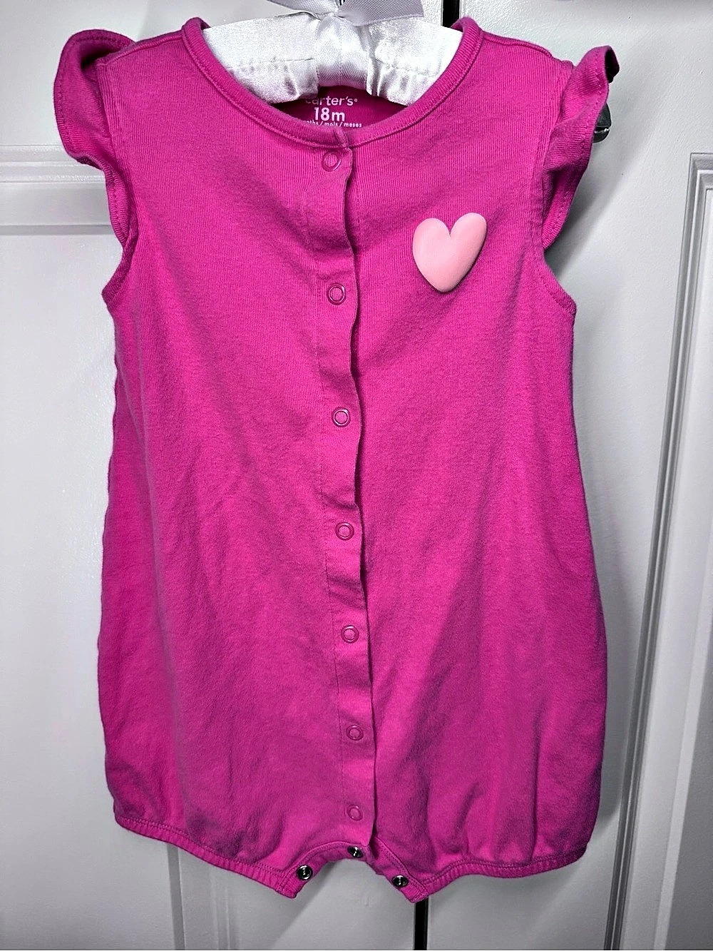 Carter's Little Love Pink Romper Pink Romper Baby 18M Like New